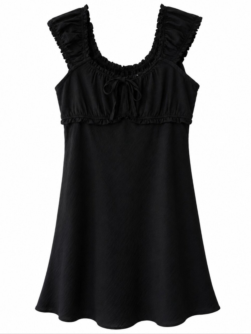 No Boundaries Black Ruffled Sleeve A-Line Dress